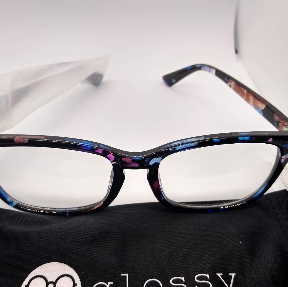 New Anti Blue Light Blocking Glasses Floral Frames - Picture 3 of 4